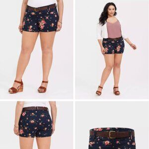 Torrid Sateen Navy Floral Shorts - NWT - Sz 24